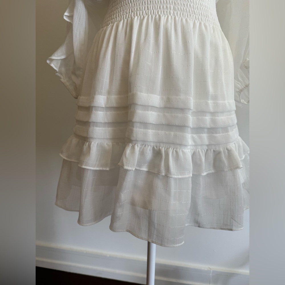 Storia White Off-Shoulder Ruffle Sleeve Sundress - Size Medium - Picture 7 of 15